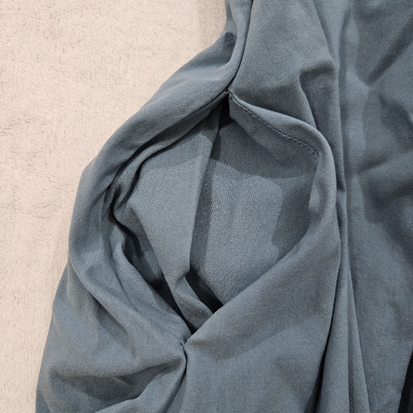 Gown Town Button Front Midi Dress in Blue with White Collar Women’s Size L - Picture 4 of 4